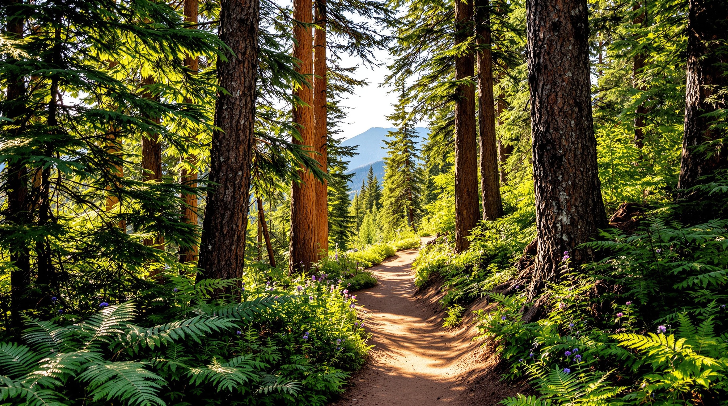A forest trail climbing through evergreens in the San Isabel National Forest